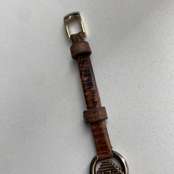 Emporio Armani gold watch with brown leather band - Picture 4 of 5